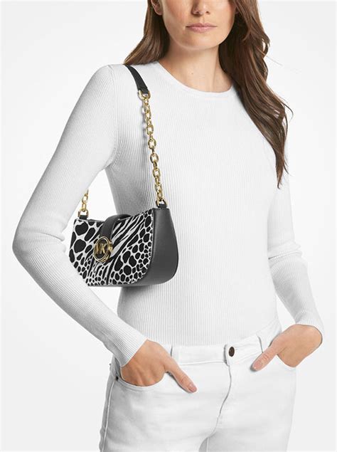 carmen pochette michael kors|Carmen Small Animal Print Calf Hair Shoulder Bag .